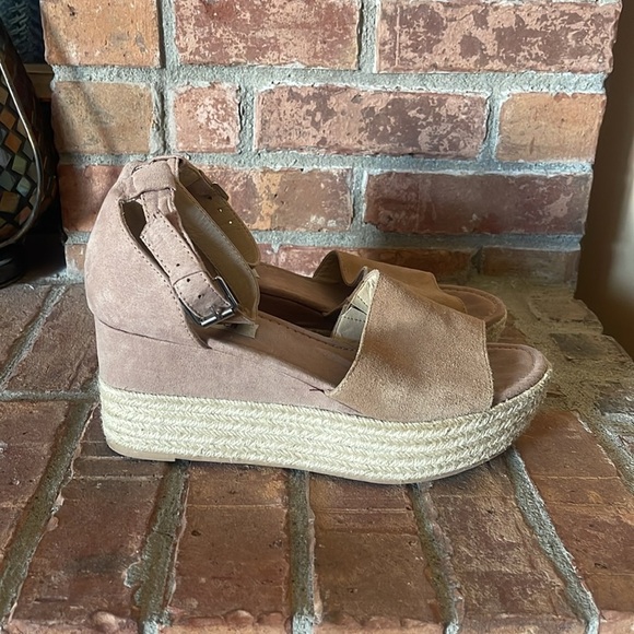 Steve Madden Apolo Leather Tan Platform Espadrilles - Picture 2 of 7